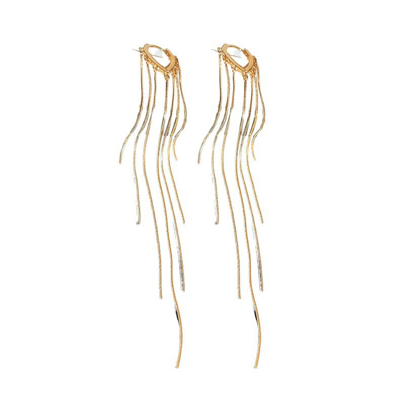 High-grade Elegant Trendy Long Chain Tassel Slim Ear Buckle