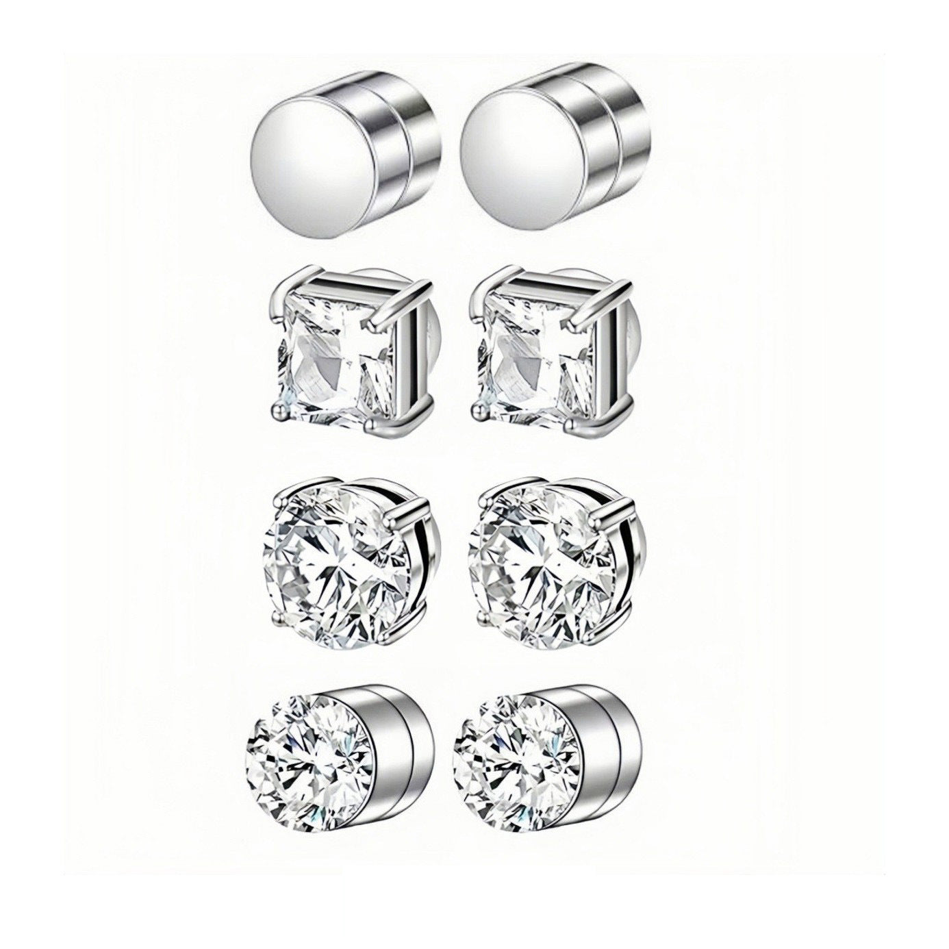 Zircon Stainless Steel Magnet Clips Couple Ear Clip