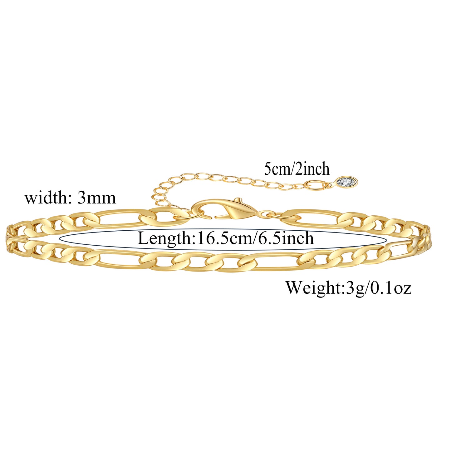 Women's Real Gold Cuban Chain Suit Clip Bracelets