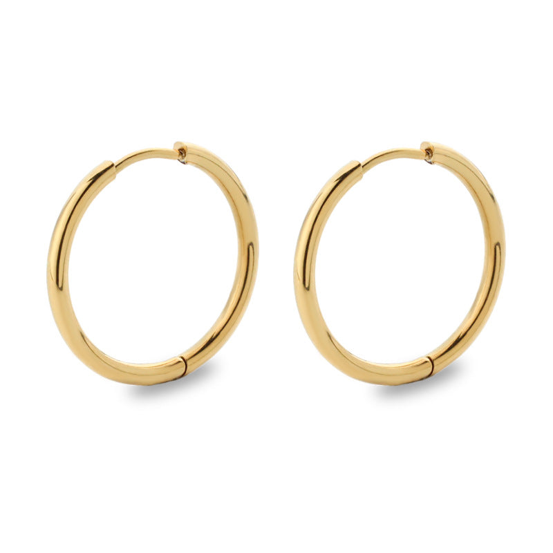 Titanium Steel Stainless Coil Trendy Arc Glossy Ear Buckle