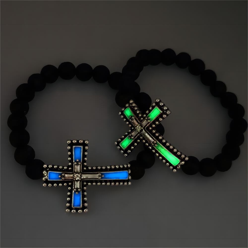 Herren Kreuz Vulkanstein Vintage trendige Schmuckarmbänder