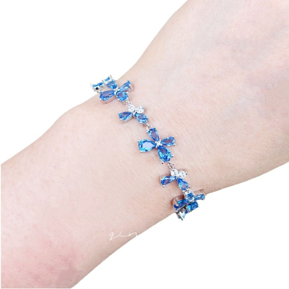 Style Fashionable Butterfly Olive Green Zircon Exquisite Light Luxury Red Bracelets