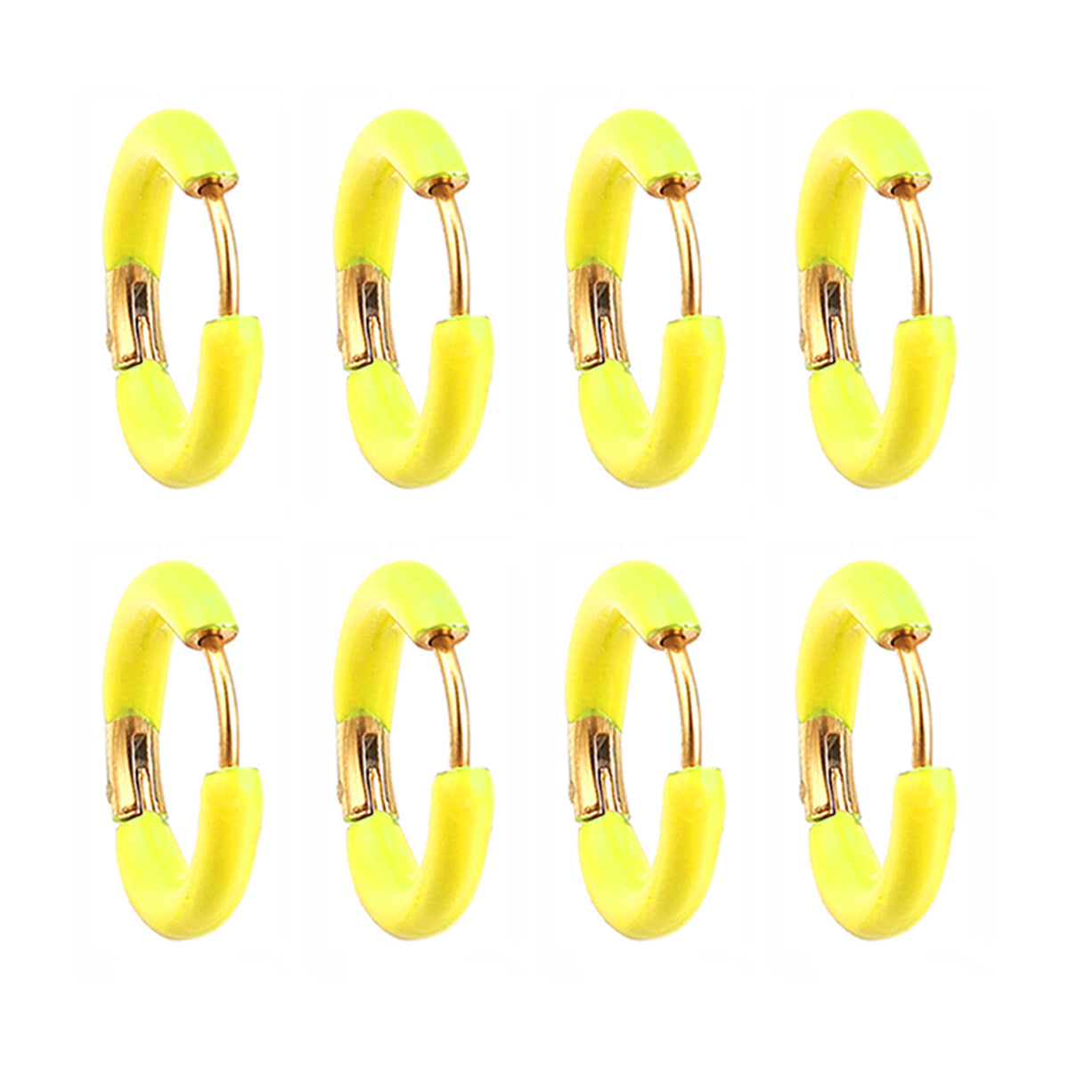 Enamel Color Handmade Oil Dripping Stainless Steel Clip Titanium Classic Ear Buckle