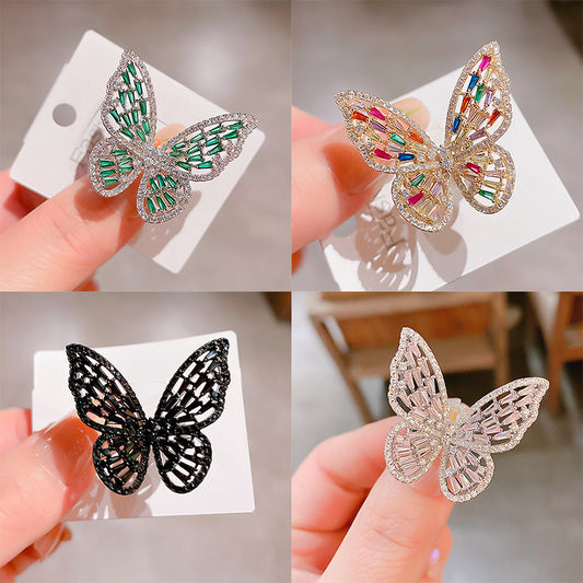 Luxury Super Fairy Zircon Butterfly Open Index Finger Rings