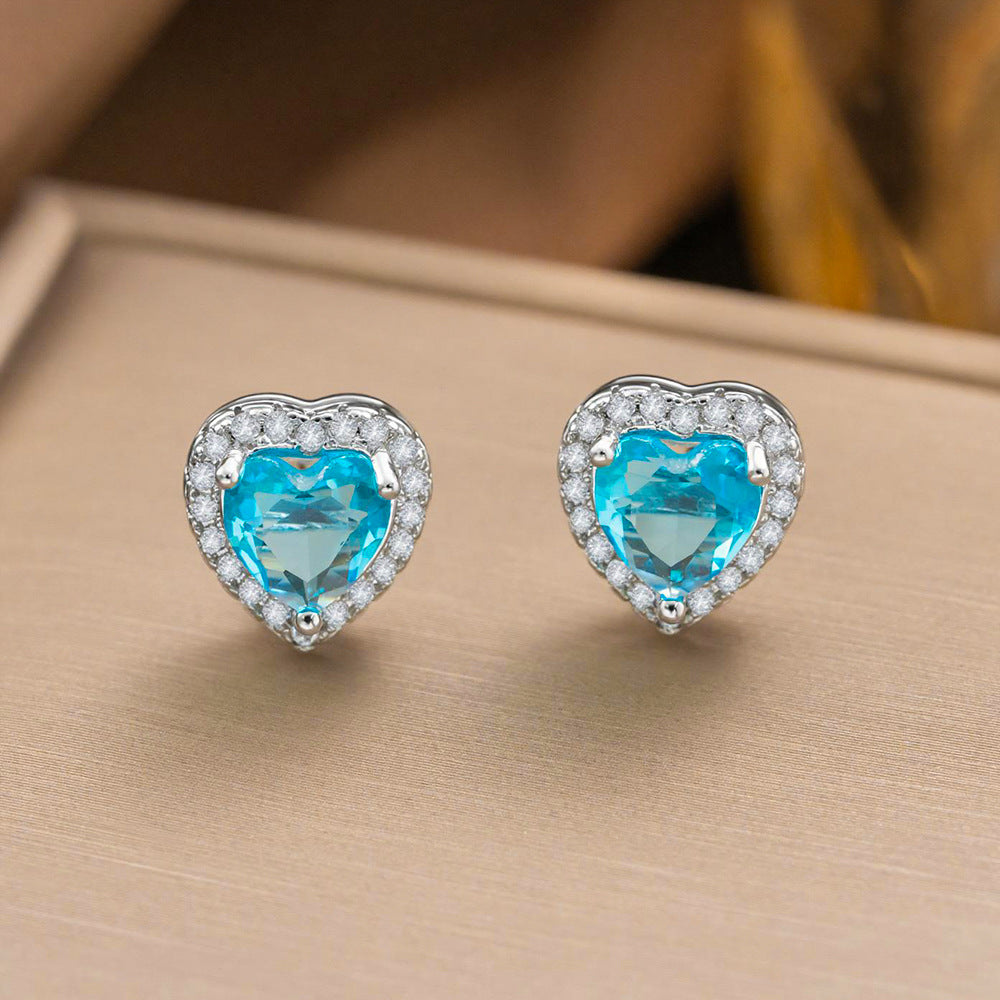Micro Inlaid Zircon Love Three-piece Female Affordable Luxury Jewelry Set