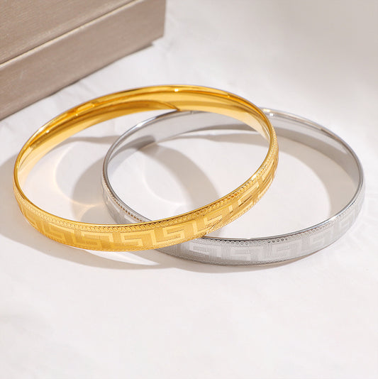 Women's Wall Pattern Fashion Simple Light Luxury High-grade Titanium Steel Does Bracelets