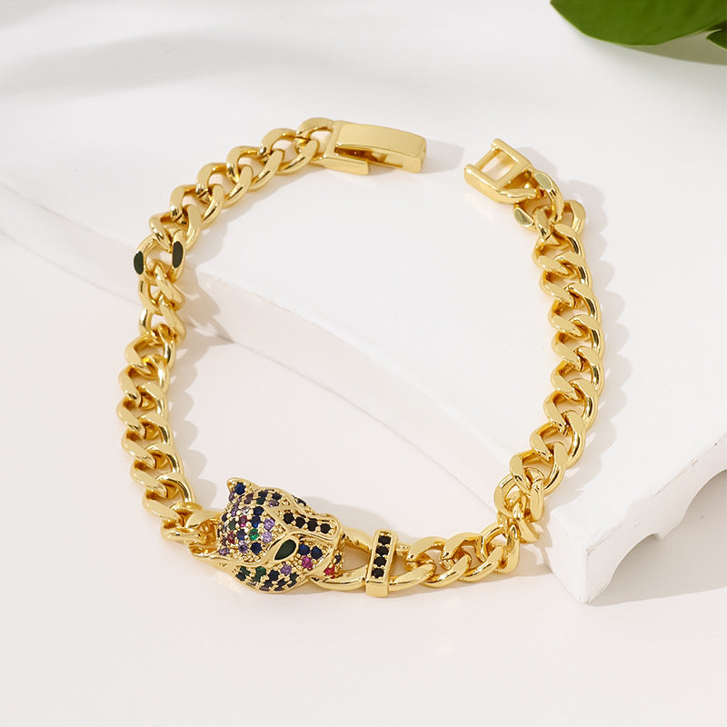 Women's Fashion Ornament Personalized Hip Hop Exaggerated Leopard Bracelets