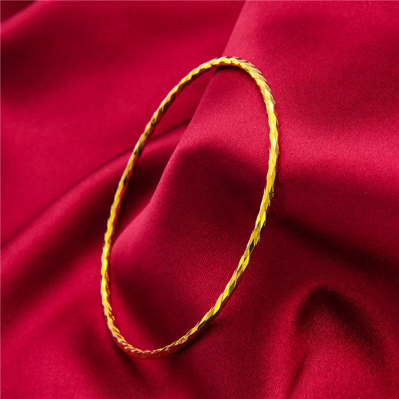 Gold-plated Female Vietnam Placer Gold Thin Thai Coil Bracelets