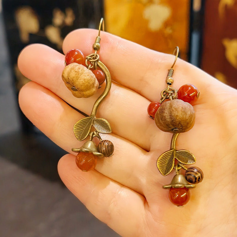 Handmade Plant Fruit Mori Style Chinese Hawthorn Artistic Rings