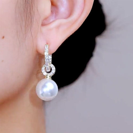 Pearl Ear Clip Heart-shaped Simple All Match Elegant Special Interest Rings
