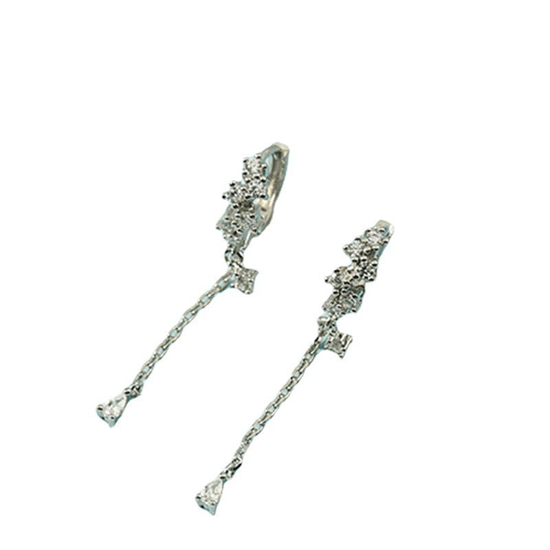 Boucles d'oreilles à pampilles en forme de goutte d'eau en strass de style coréen pour femmes