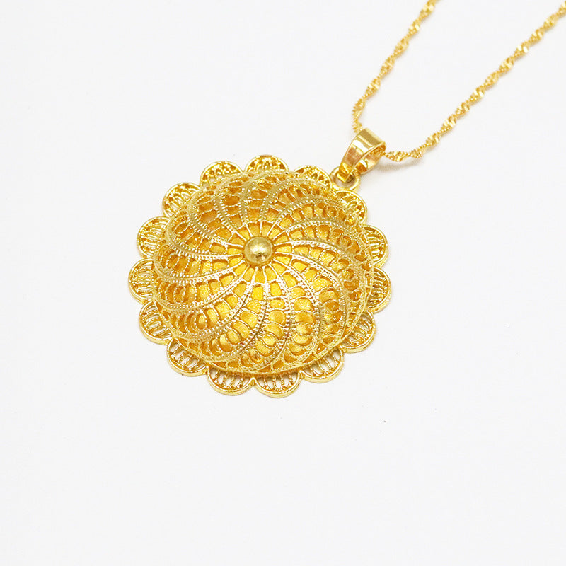 Classic Gold-plated Ethiopian Fashion Big Size Jewelry Set