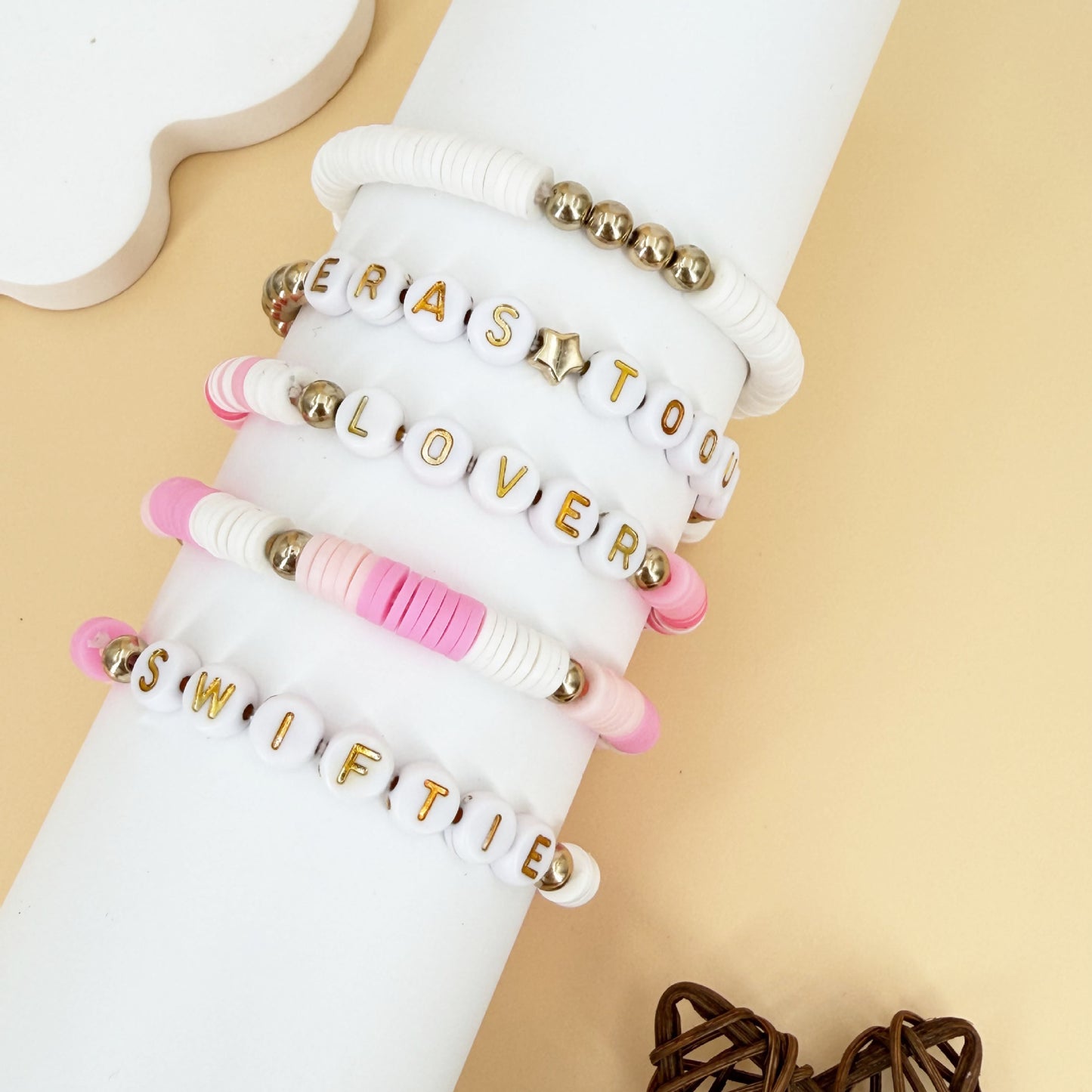 Taylor Fan Stretch Personality Colorful Letters Beaded Bracelet