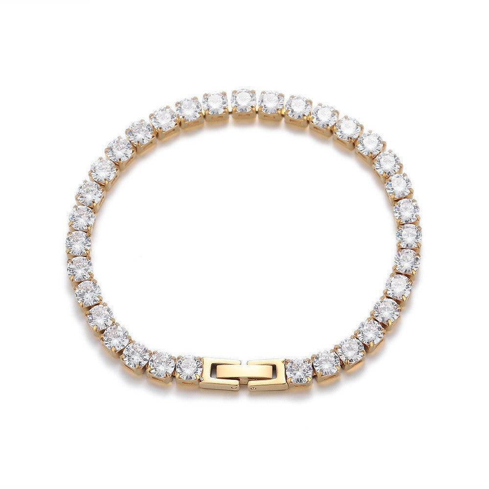 Women's & Men's Single Row Diamond Full Rhinestone Zircon Bracelet