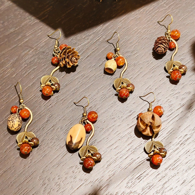 Handmade Plant Fruit Mori Style Chinese Hawthorn Artistic Rings