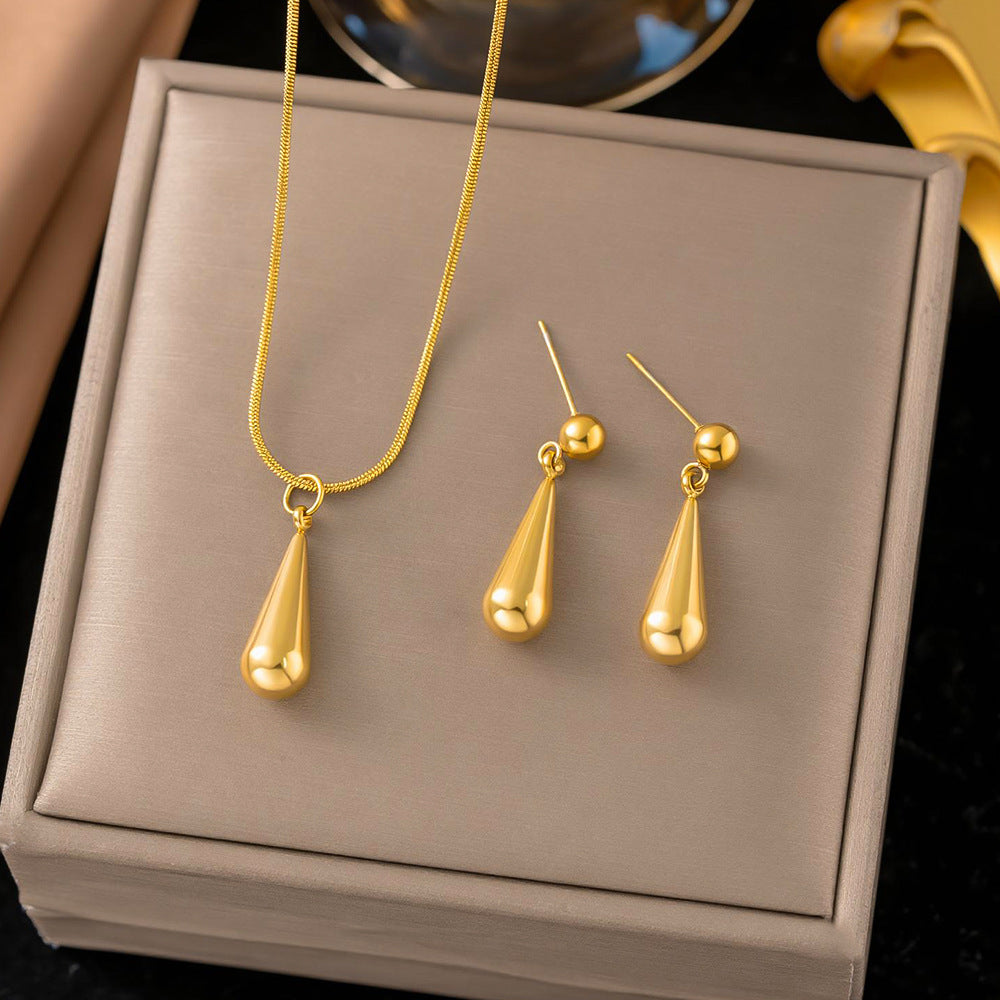 Small Commodity Fashion Simple Style Titanium Steel Water Jewelry Set
