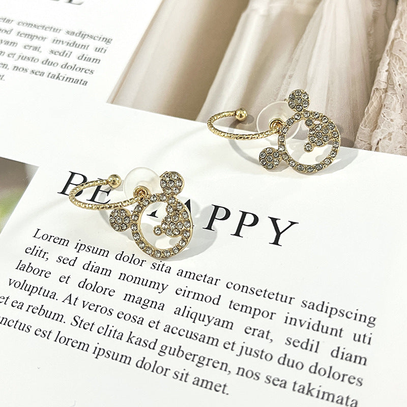 Mickey Mouse Pendant Light Luxury Temperament Earrings