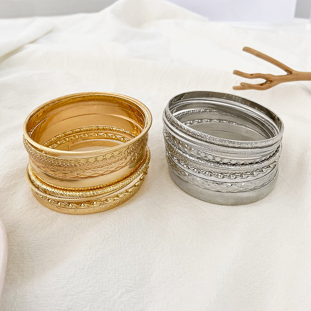 Style Alloy Vintage Wide Face Female Gold Bracelet