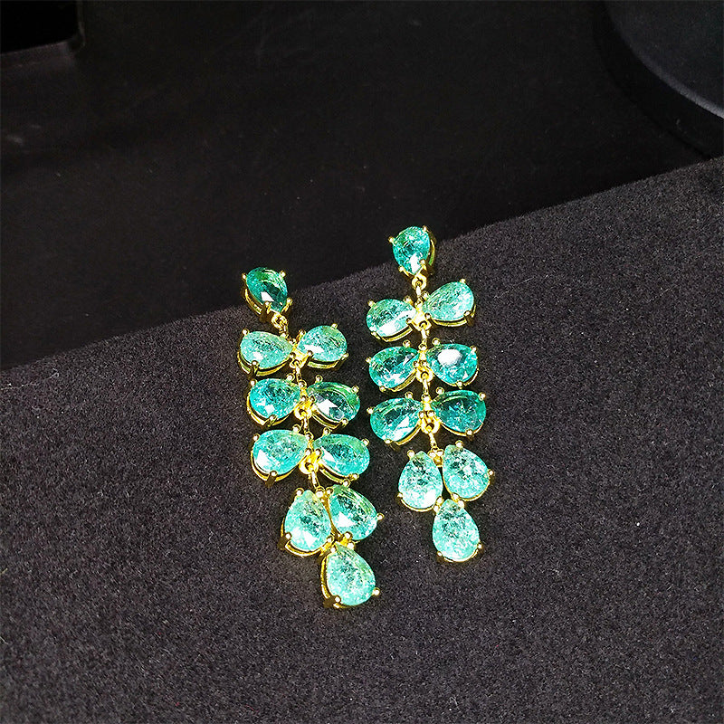 Gems Peacock Green Grape Luxury High-grade Crack Diamond In Rings