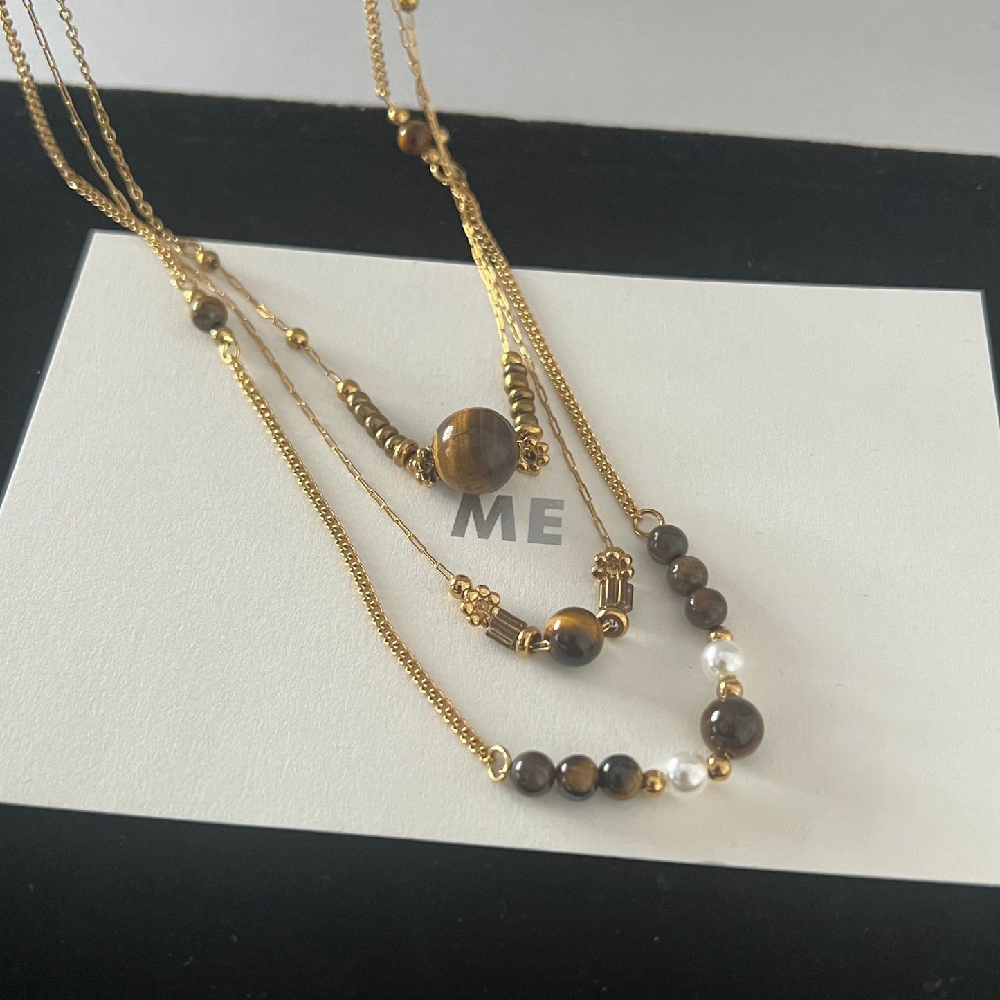 Beaded Simple Twin Personality High Sense Retro Necklaces