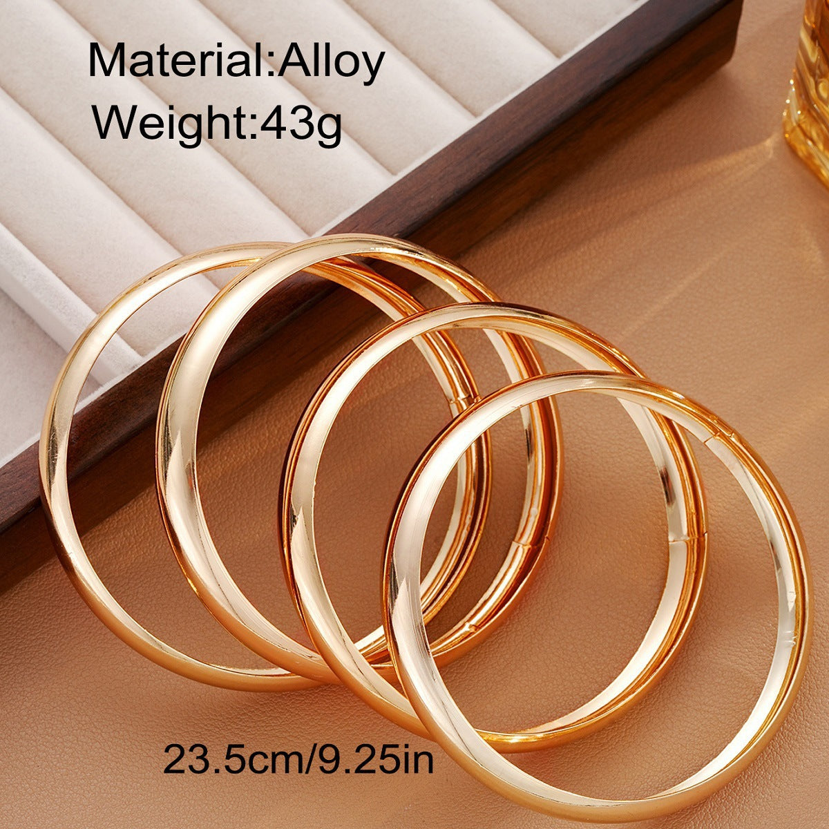 Gold Pigment Medium Small Personalized Wide Twin Fashion Bracelet