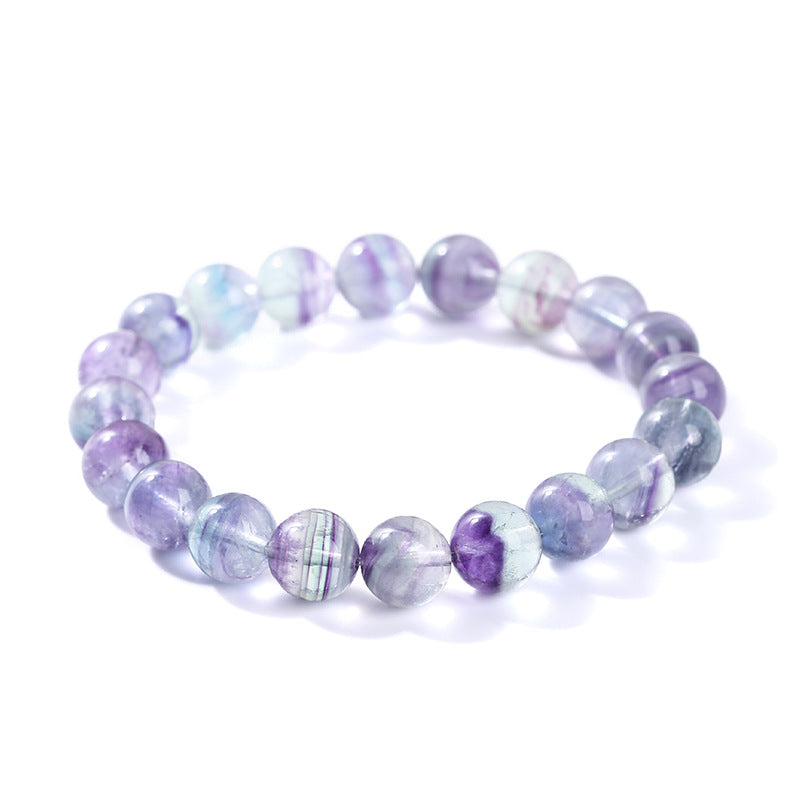 Bracelets verts dégradés de niche en fluorite, couleur violette