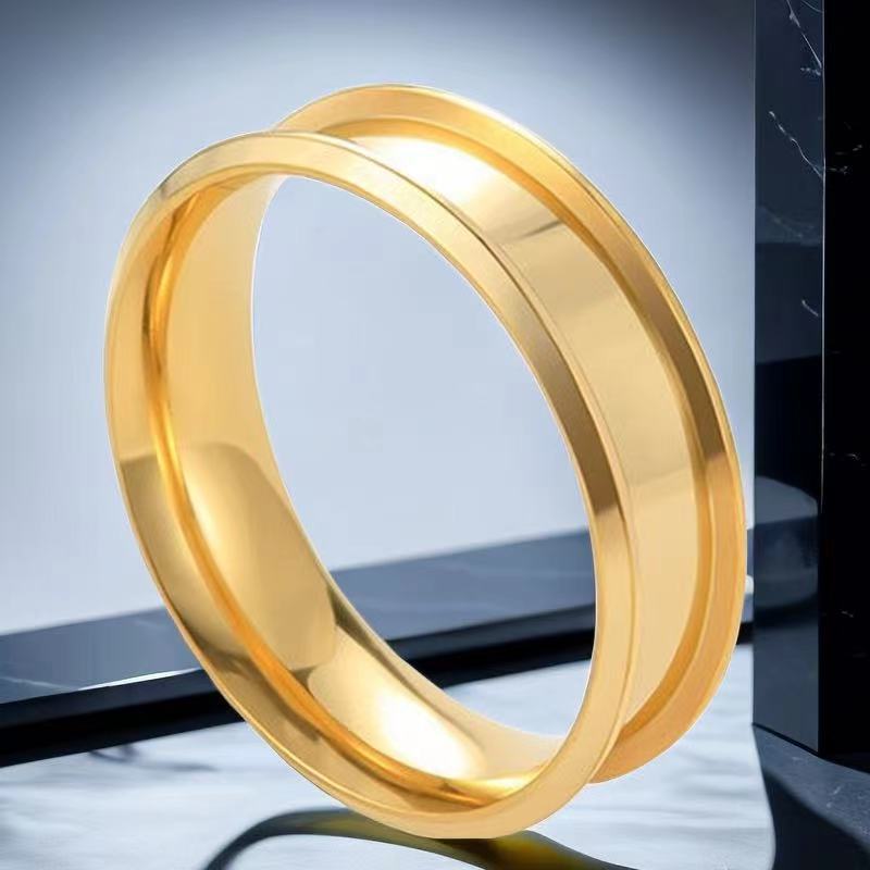 Titanium Steel Female Niche French Electroplating Ring