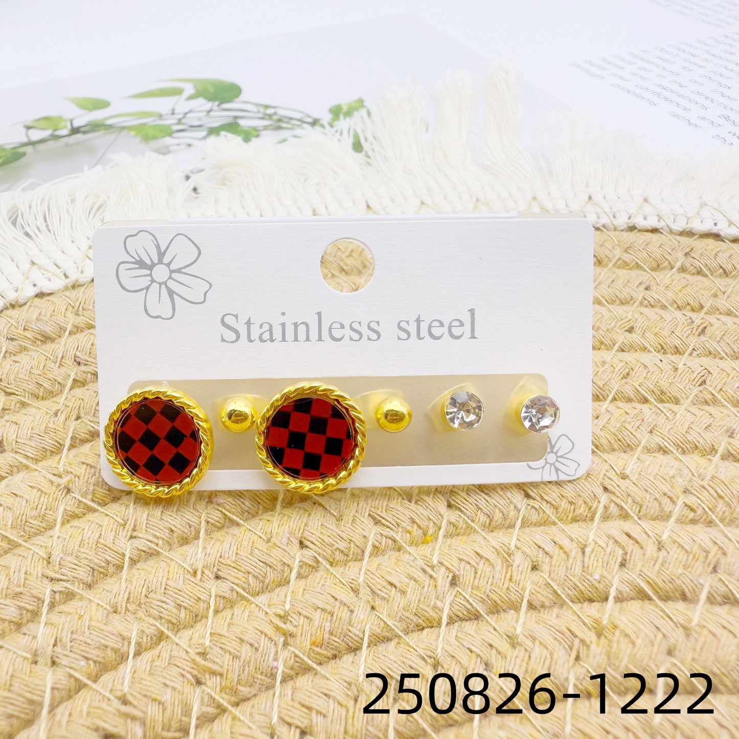 Women's Love Heart High-grade Stainless Steel Diamond Wild Trendy Golden Ear Stud Earrings