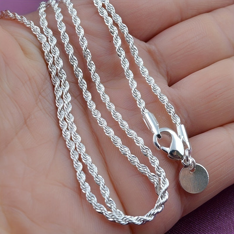 Women's Nine Shiny Hemp Flowers Chain Basic Necklace
