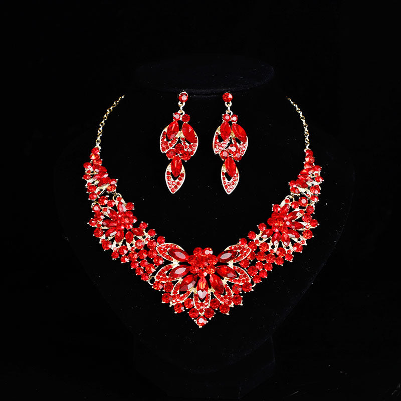 Bridal Wedding Dress Full Diamond Flower Two Pieces Rings