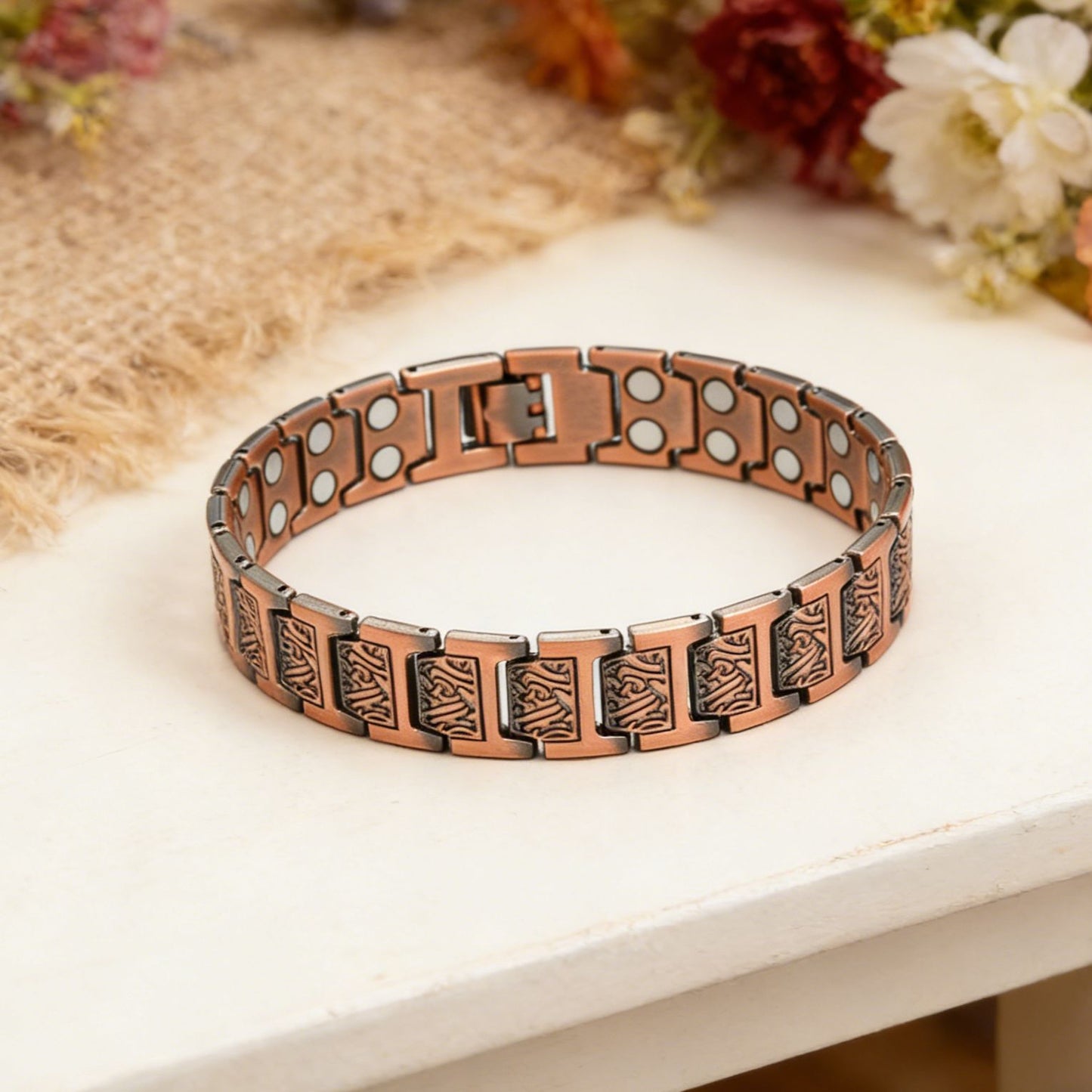 Men's Fashion Retro Environmental Protection Bronze Three Rows Bracelet