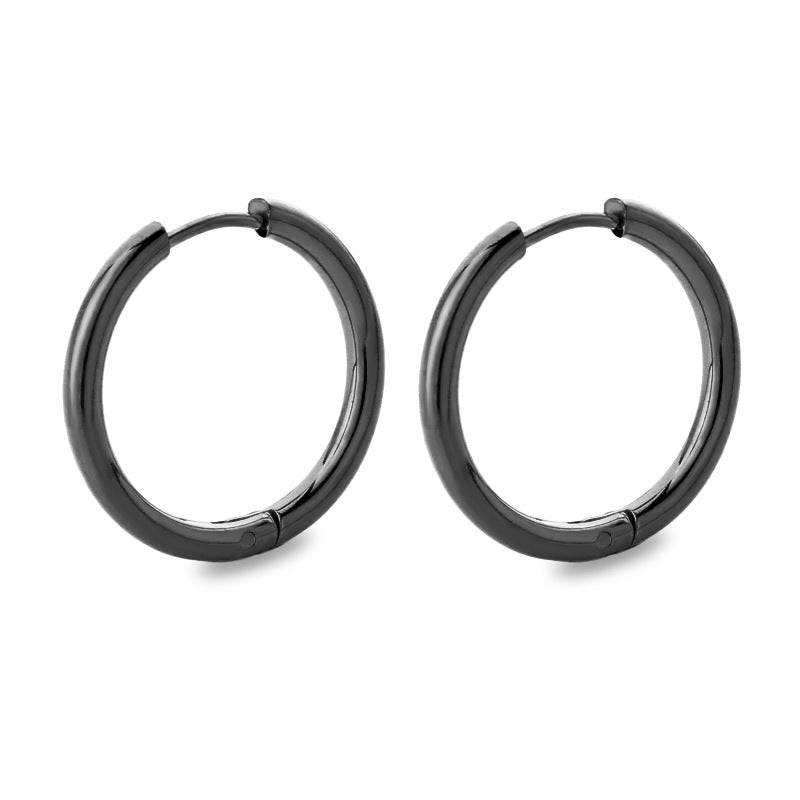 Titanium Steel Stainless Coil Trendy Arc Glossy Ear Buckle