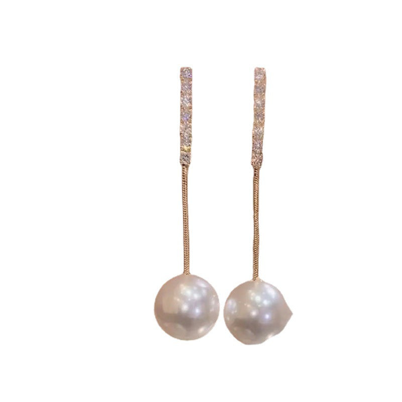 Women's Sense Pearl Tassel Simple Classy And Earrings