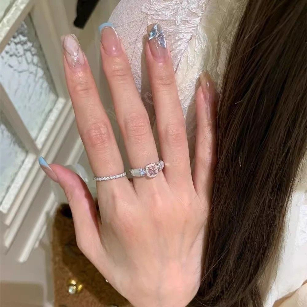 Cube Sugar Zircon Light Luxury Minority High Sense Index Finger Rings