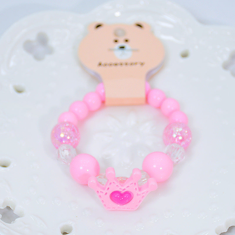 Petits accessoires de dessin animé pour enfants, bracelets de perles d'ornement princesse Elsa