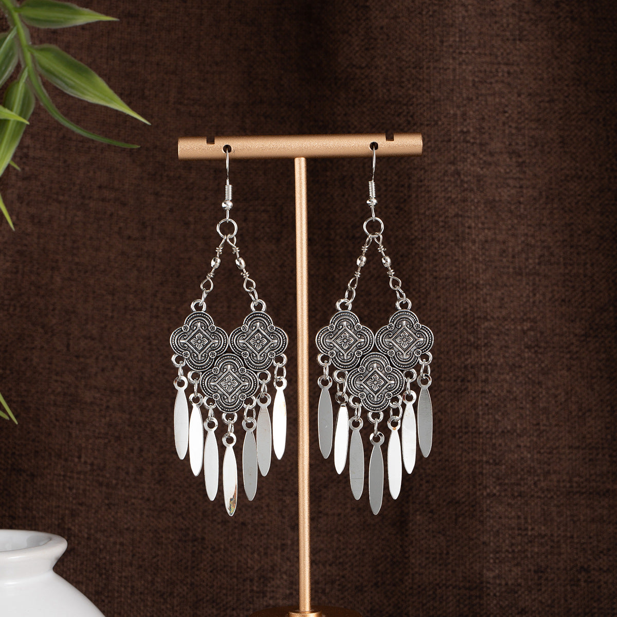 Bohemian Ethnic Style Ear Long Tassel Metal Fashion Earrings