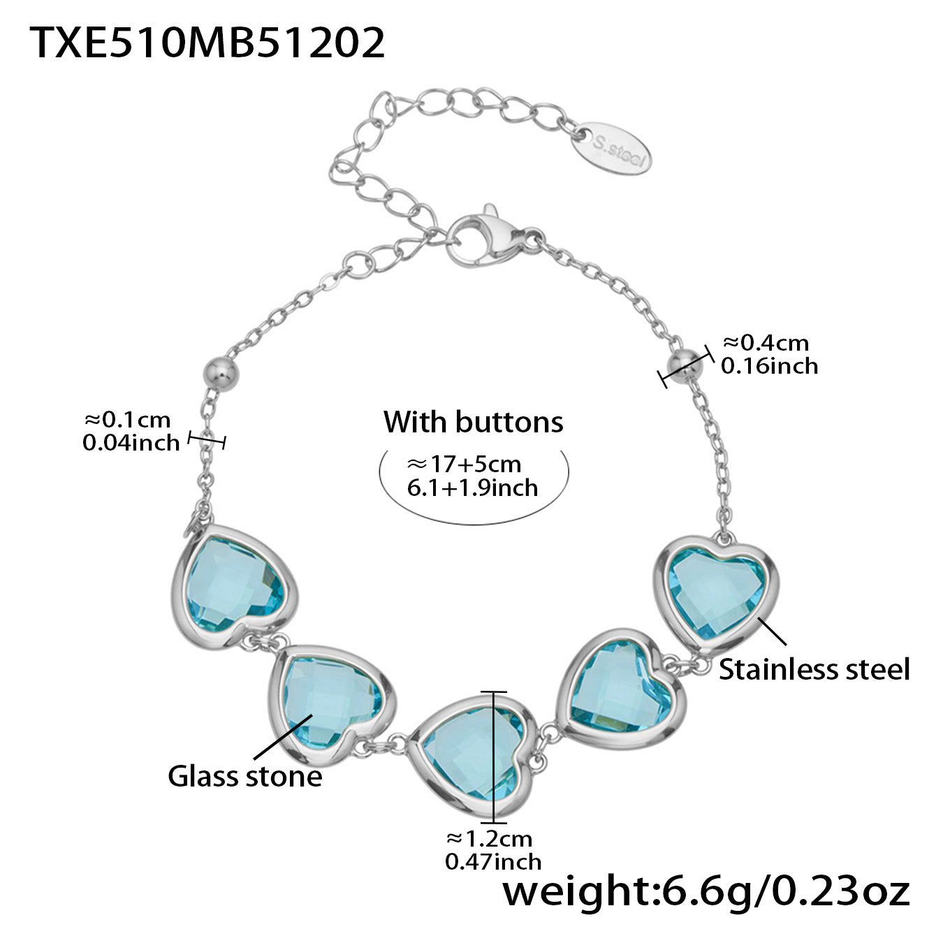 Cut Candy Color Heart-shaped Glass Stone Fashion Exquisite Stainless Rings