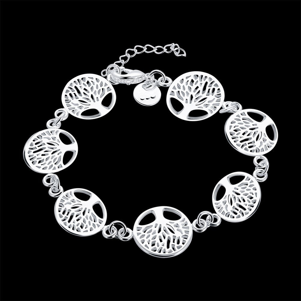 Women's Tree Of Life Fashion Sier Ornament Bracelets