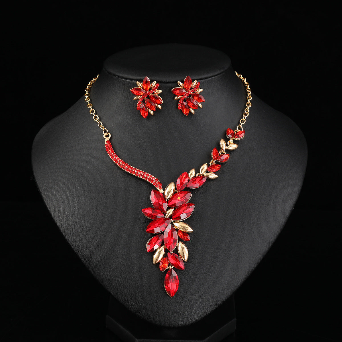 Bridal Alloy Diamond Crystal Glass Color Necklaces