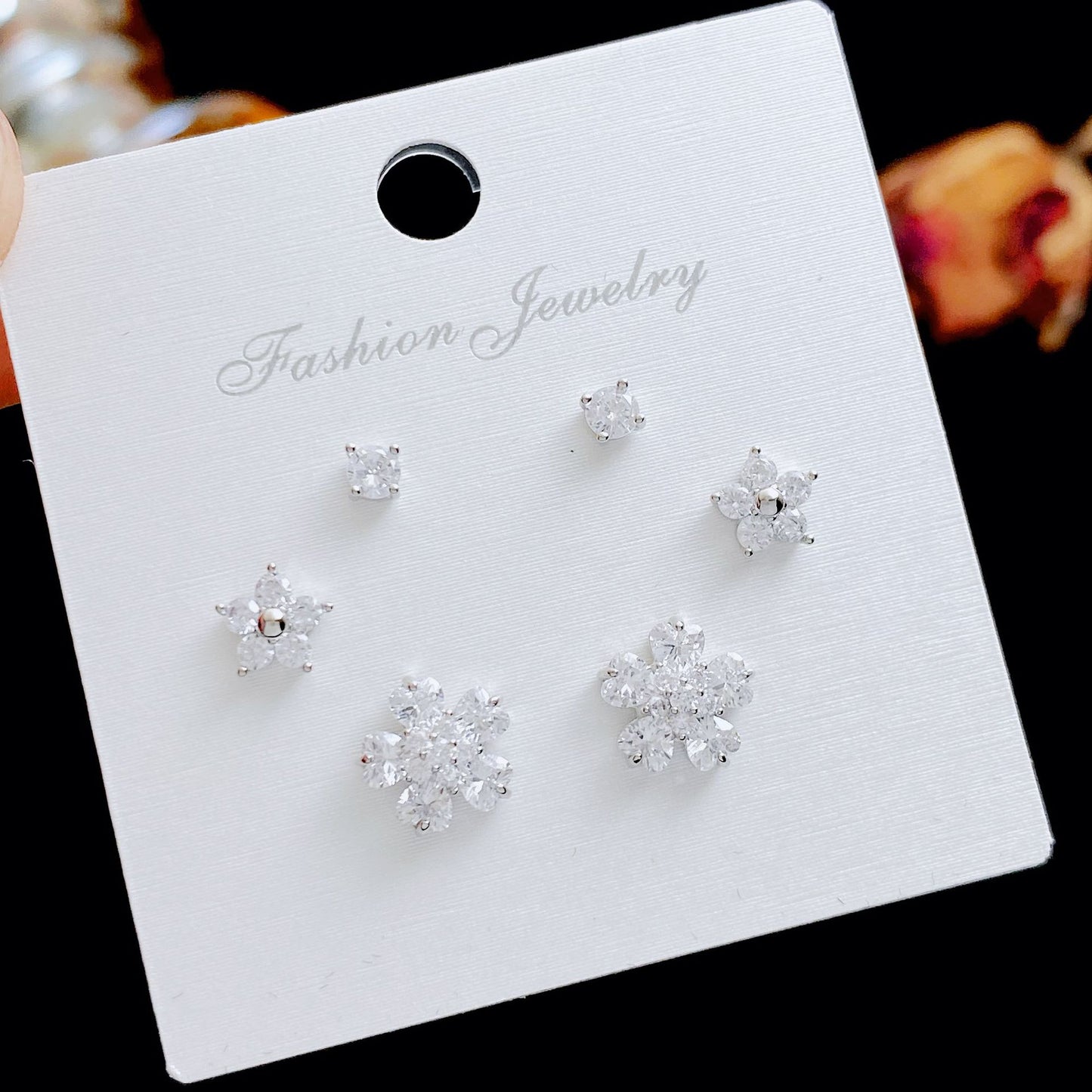 Women's Three Pairs Storage Ear High Sense Earrings
