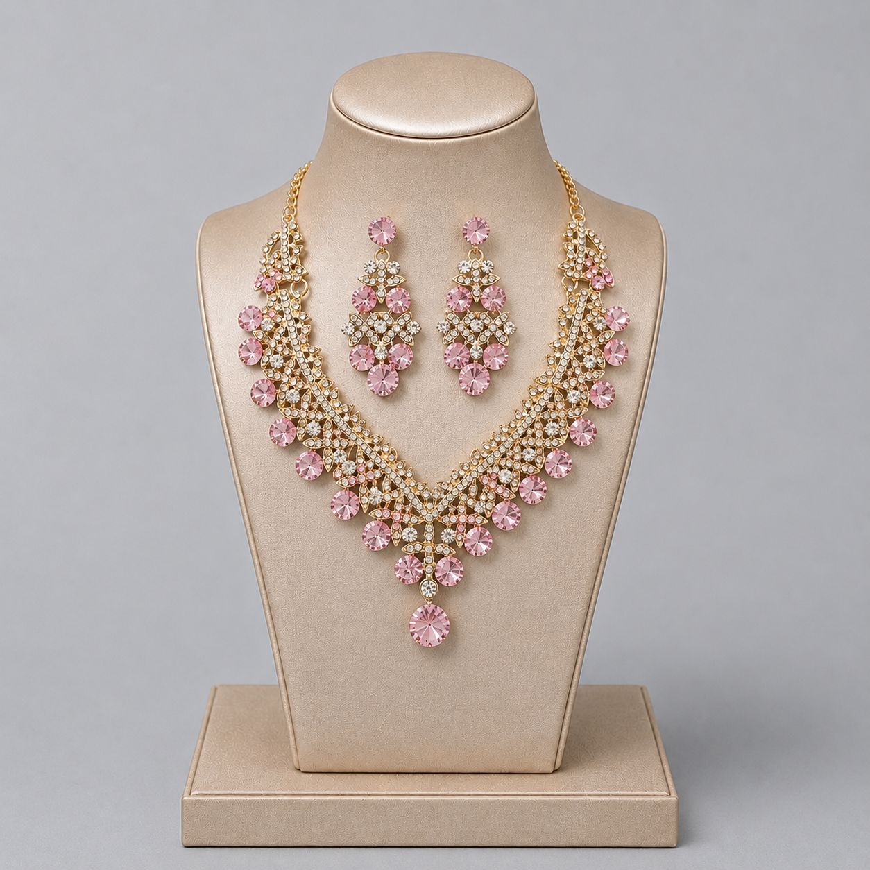 Alloy Rhinestone Light Luxury Dinner Dress Jewelry Set
