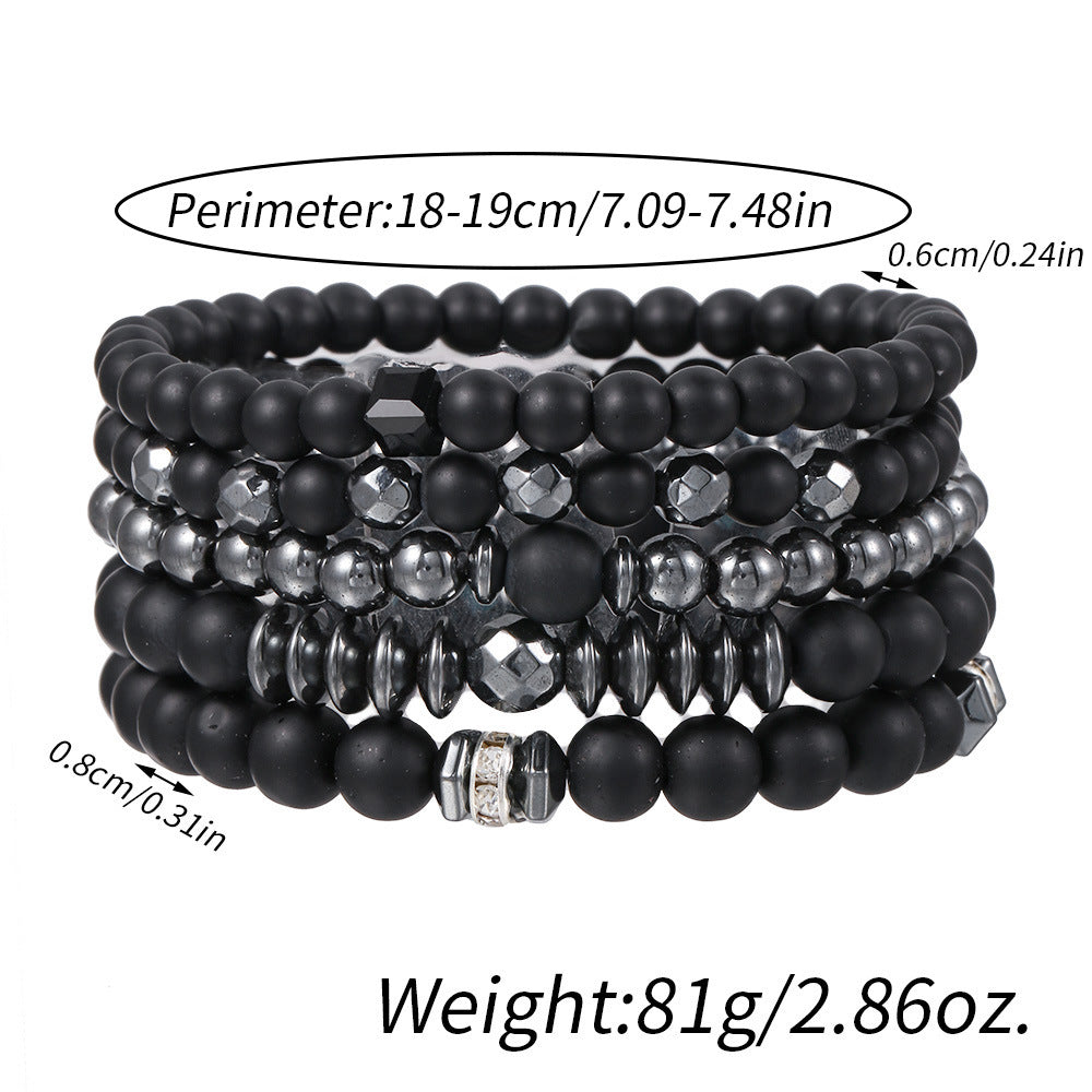 Men's Frosted Haematite Suit Hematite Beaded Bead Bracelets