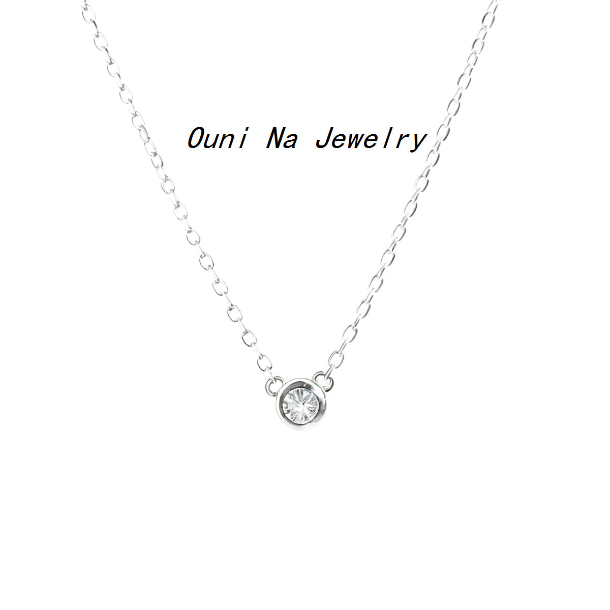 Women's Sterling Sier Gold-plated Solitaire Bubble Diamond Clavicle Chain Style Simple Necklace
