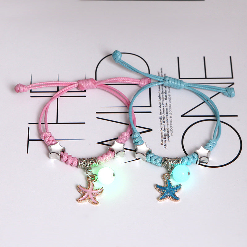 Deux bracelets de style coréen pour copines avec cœur mignon