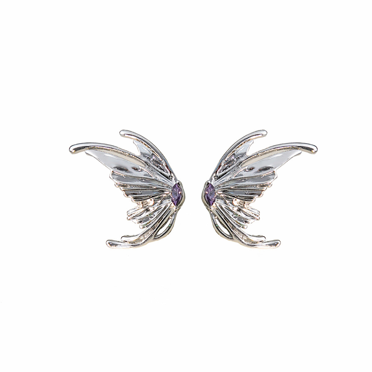 Liquid Metal Butterfly Wings Light Luxury Irregular Earrings