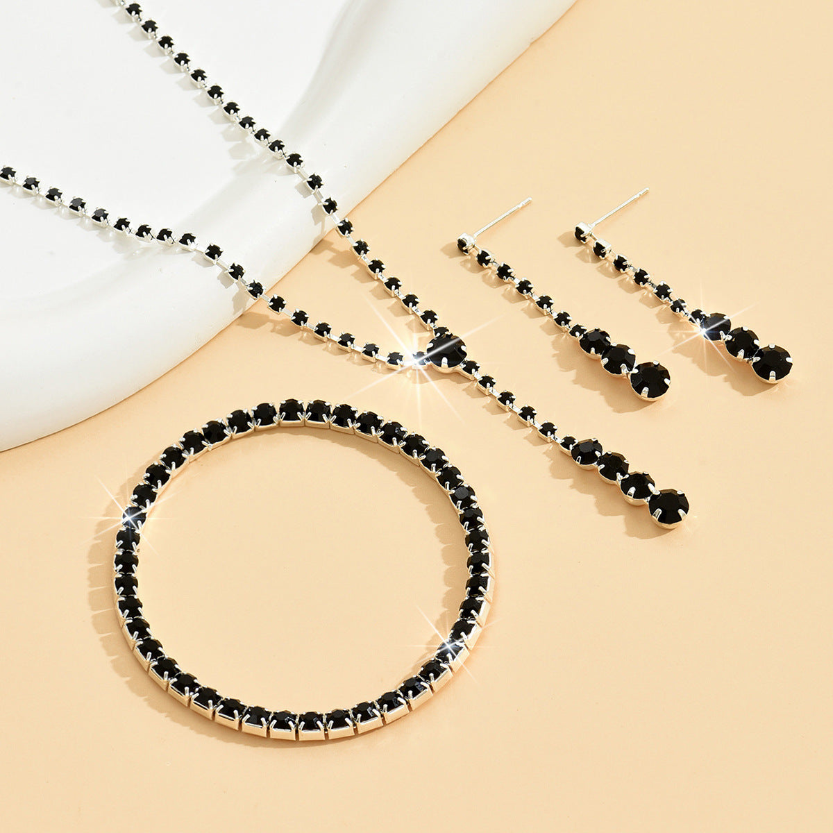 Simple Popular Ear He Originally Single Row Jewelry Set