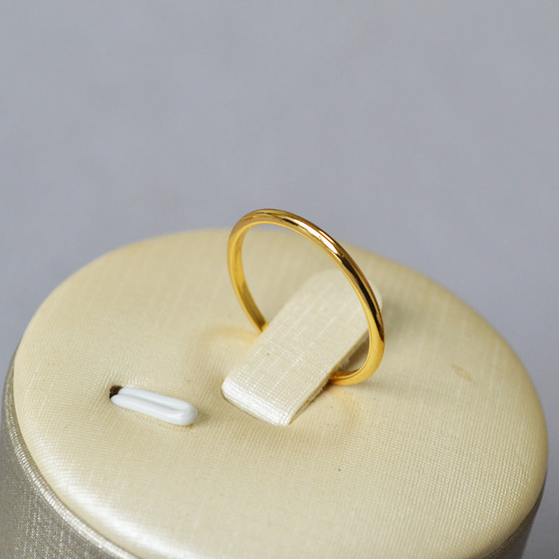 Simple Wave Curve Brass Gold-plated Wind Rings