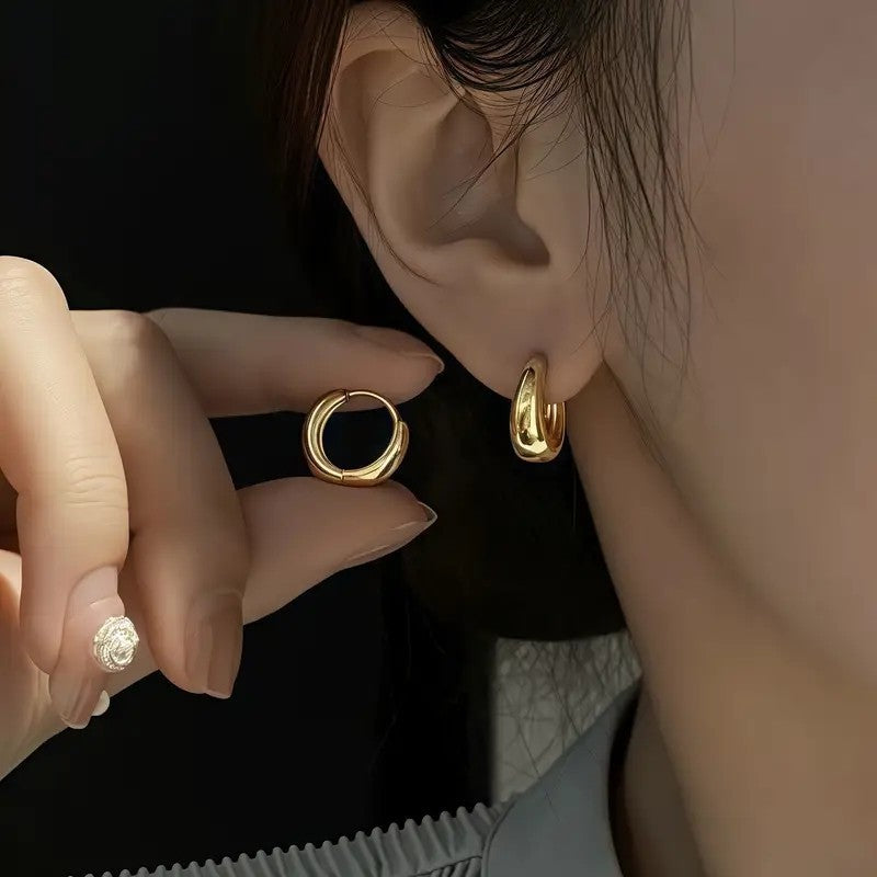 Women's Trendy Electroplated Exquisite Three-piece Personalized High Earrings