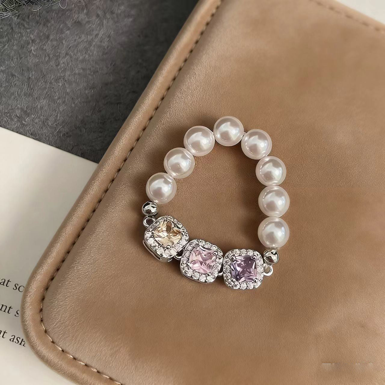 Pearl Zircon Female Rainbow Cube Sugar High Bracelet