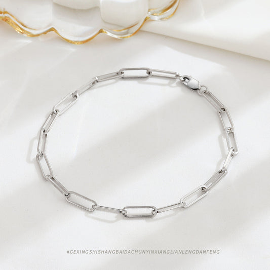 Sterling Sier Personalized Oval Chain Temperamental Minority High-grade Bracelets